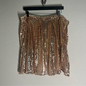 NWOT gold sequin skater skirt